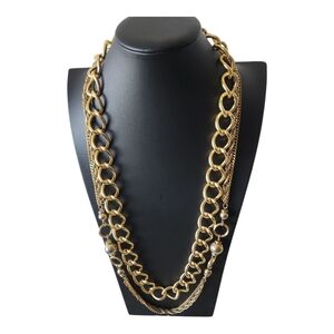 2 Gold Chain Necklaces Long Chunky Link